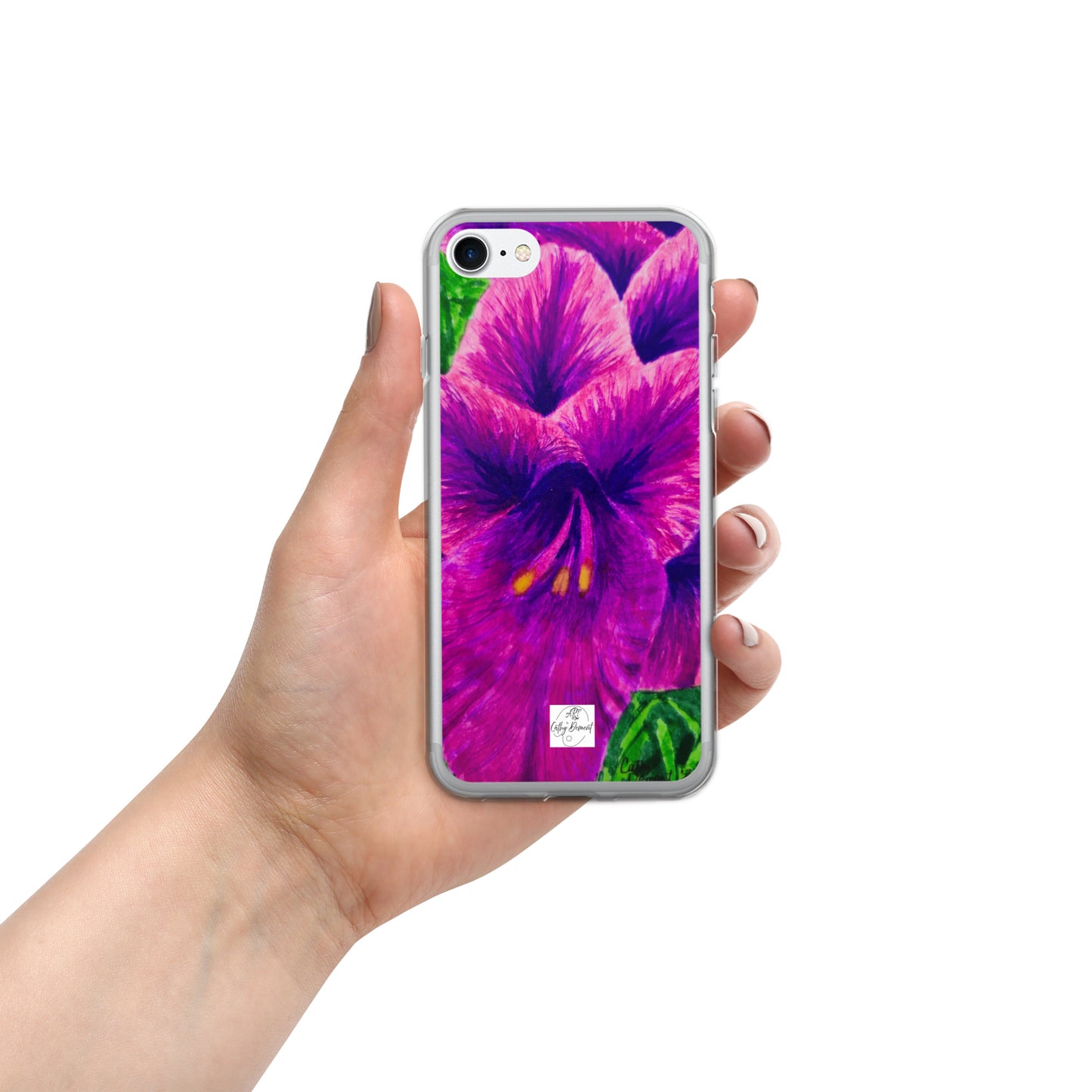 Clear Case for iPhone® - Royal Reverie: Purple Gladiola - Floral Artwork Design