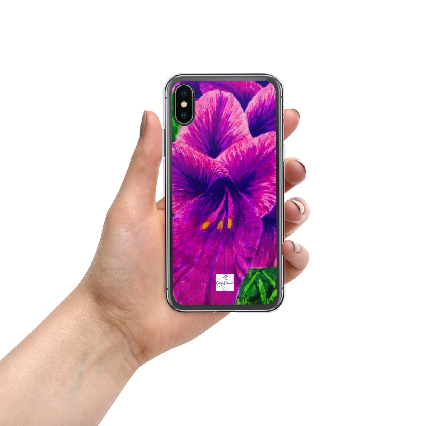 Clear Case for iPhone® - Royal Reverie: Purple Gladiola - Floral Artwork Design