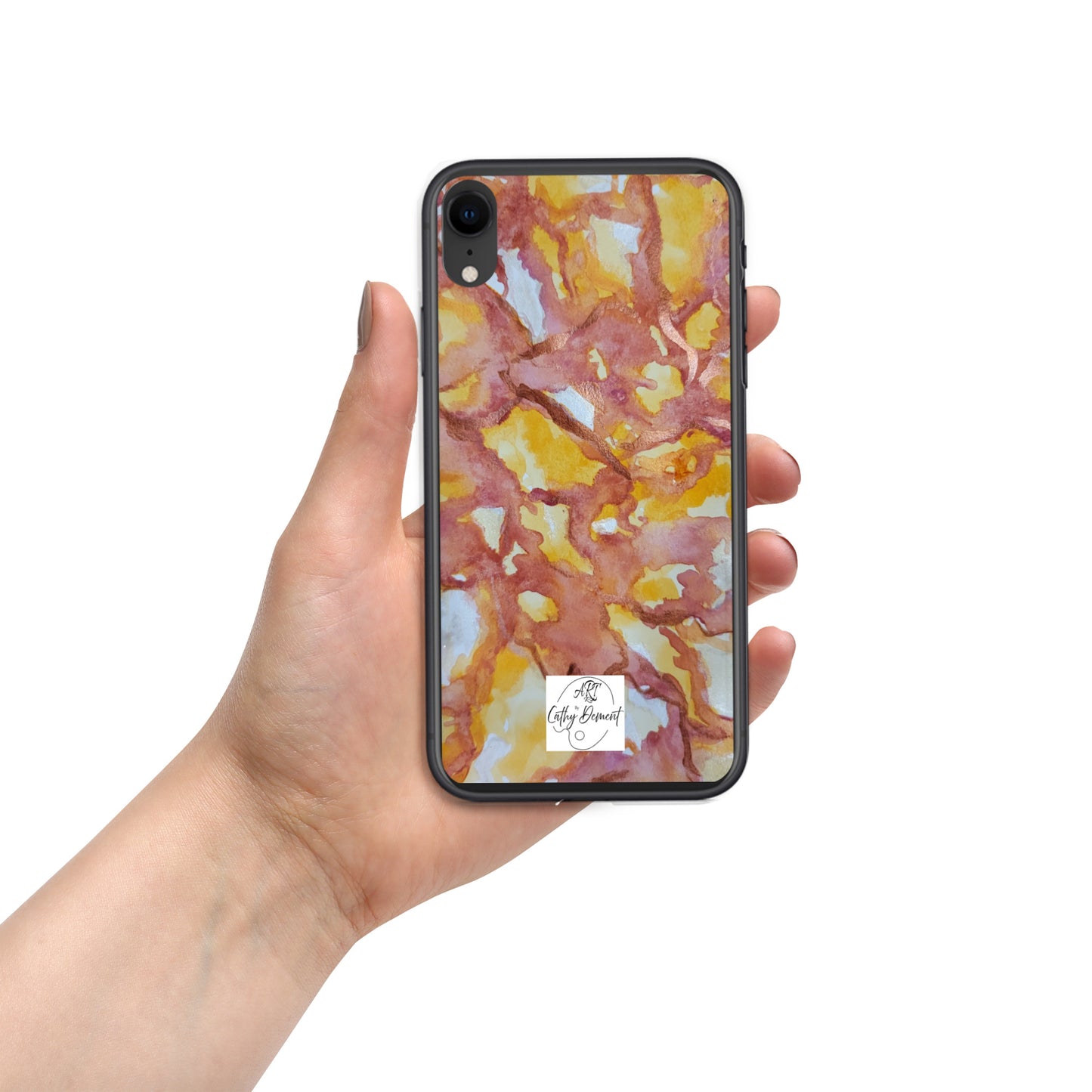 Sunset Veil: A Dance of Red and White Artwork Clear Case for iPhone®