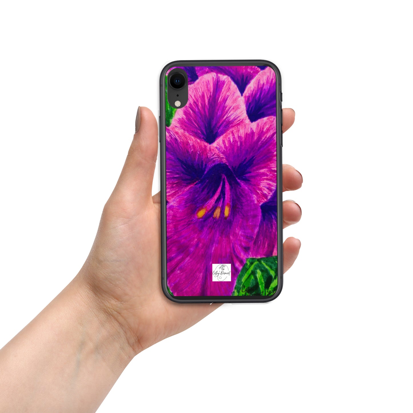 Clear Case for iPhone® - Royal Reverie: Purple Gladiola - Floral Artwork Design