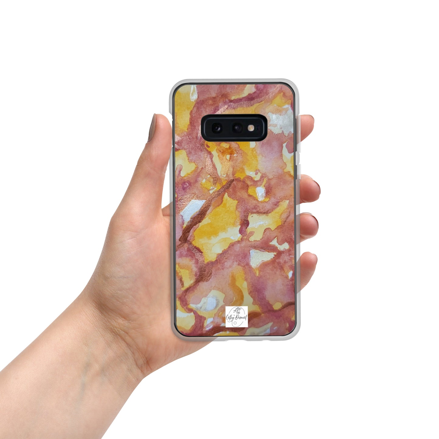 Sunset Veil: A Dance of Red and White Artwork Clear Case for Samsung®