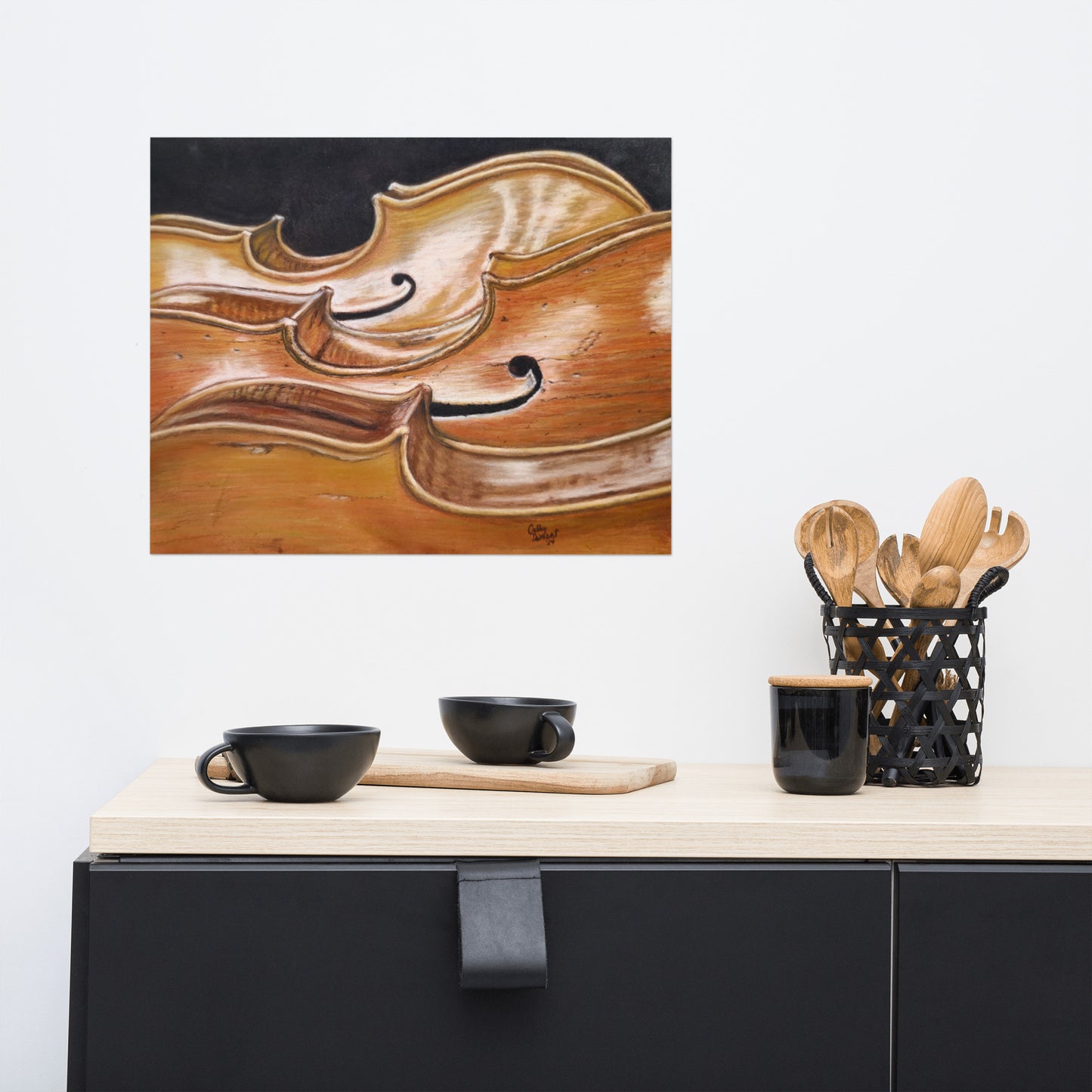 Harmonious Melodies: Cello Trio| Musical Instrument Artwork Giclée Print