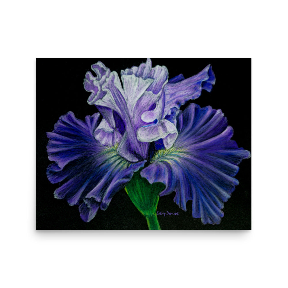Giclée Art Print - Nocturne In Violet, Floral Artwork by Cathy Dement