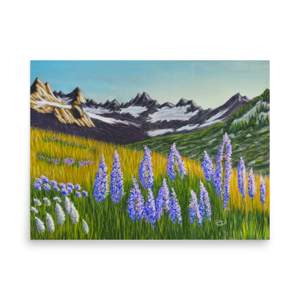 Giclée Art Print - The Hills Are Alive - Colorful Lupine Flower, Floral Wall Art