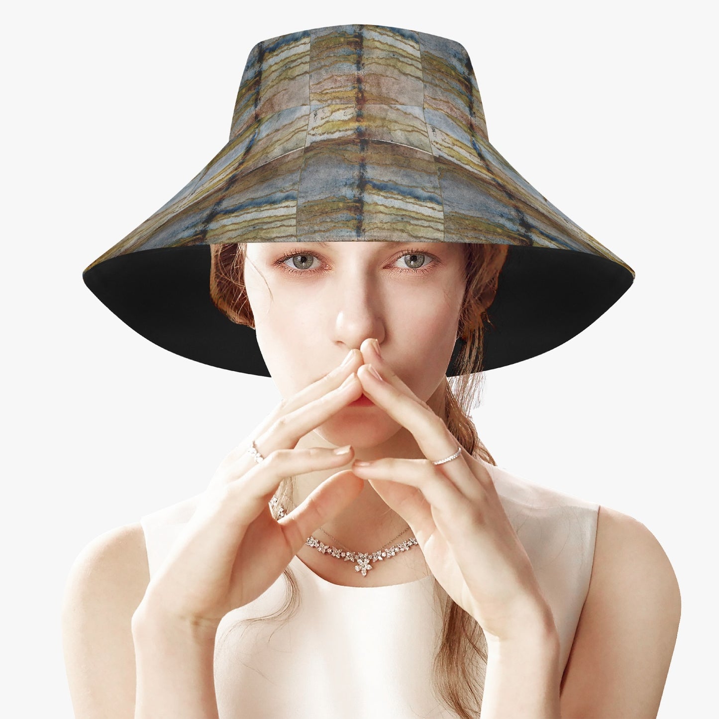 Floppy Beach Hat - Twilight Reflections - Colorful Abstract Artwork Design