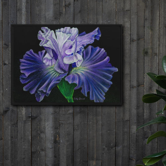Framed Canvas Print - Nocturne In Violet - Floral Artwork by Cathy Dement