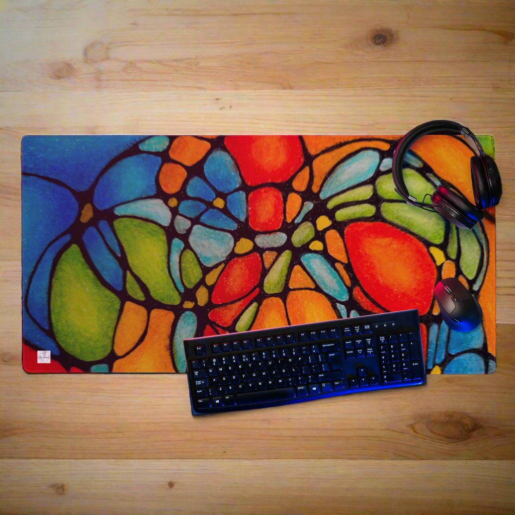 Gaming Mouse Pad - Petals in Motion - Vibrant Abstract Floral Artwork Design