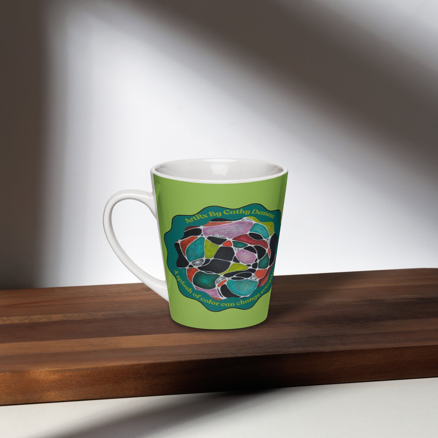 Latte Mug - The Tempest - Colorful Abstract Artwork Cup