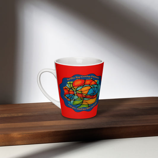 Latte Mug - Petals In Motion - Colorful Abstract Artwork Cup