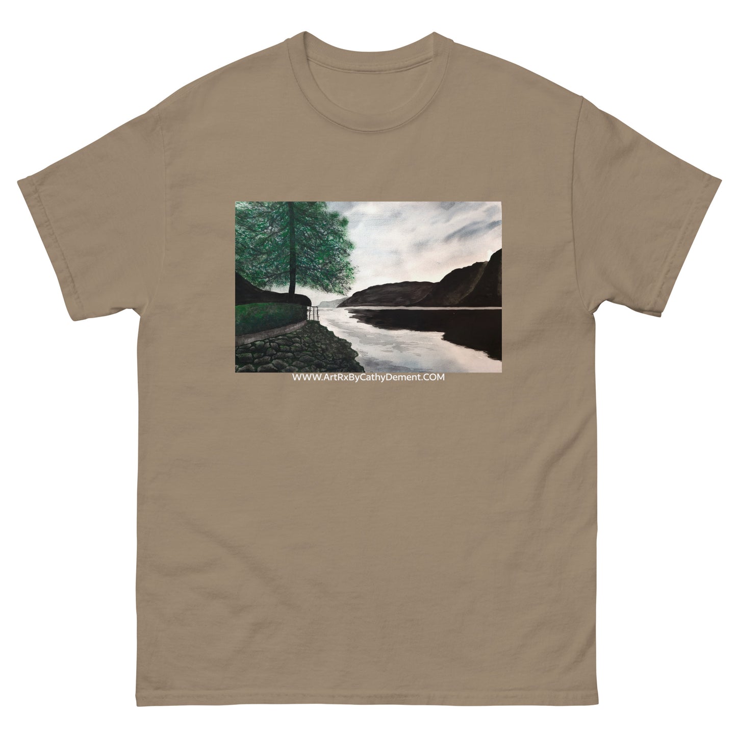 Norwegian Dream: Captivating Fjord Landscape Artwork Design Men's Classic Tee