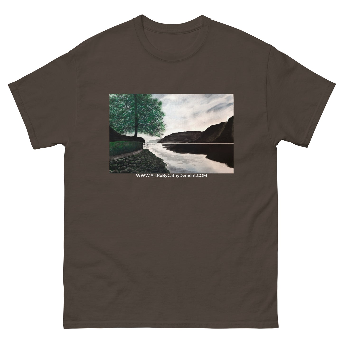 Norwegian Dream: Captivating Fjord Landscape Artwork Design Men's Classic Tee