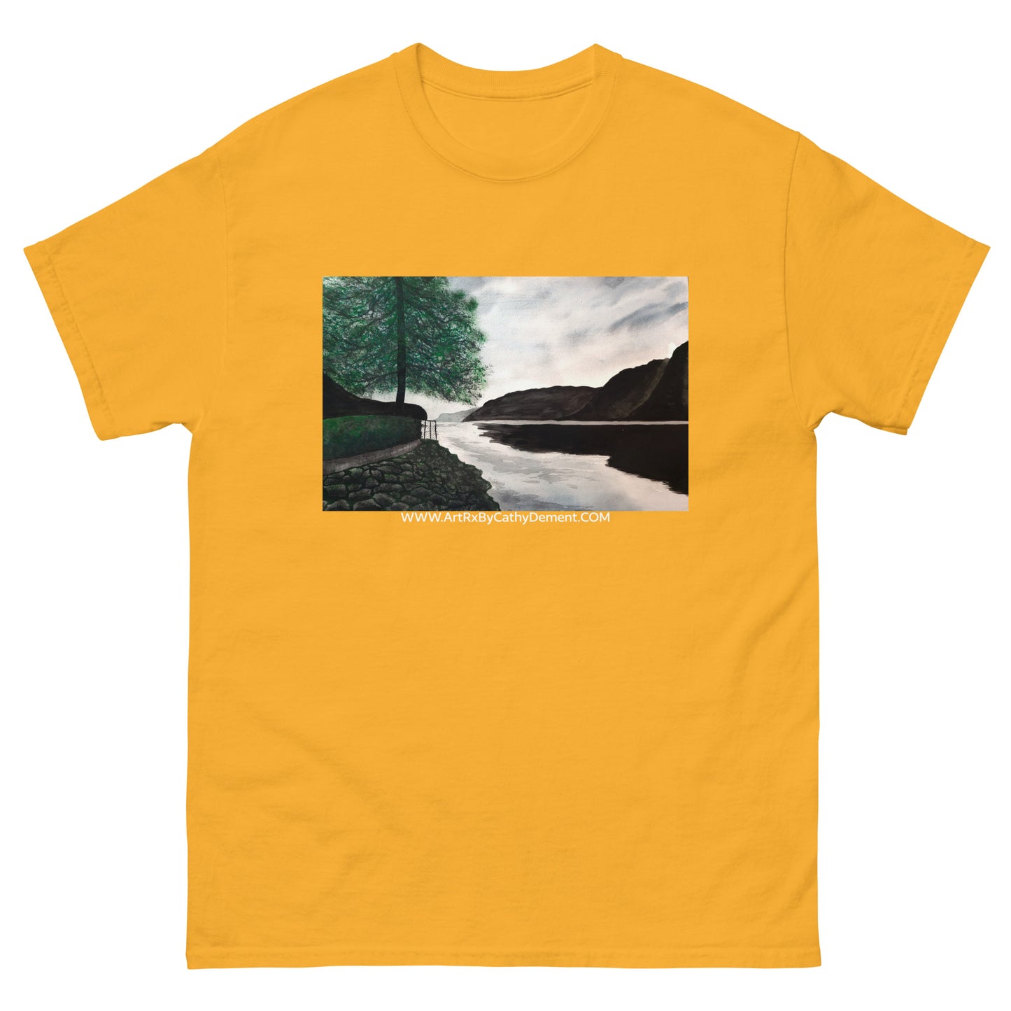 Norwegian Dream: Captivating Fjord Landscape Artwork Design Men's Classic Tee