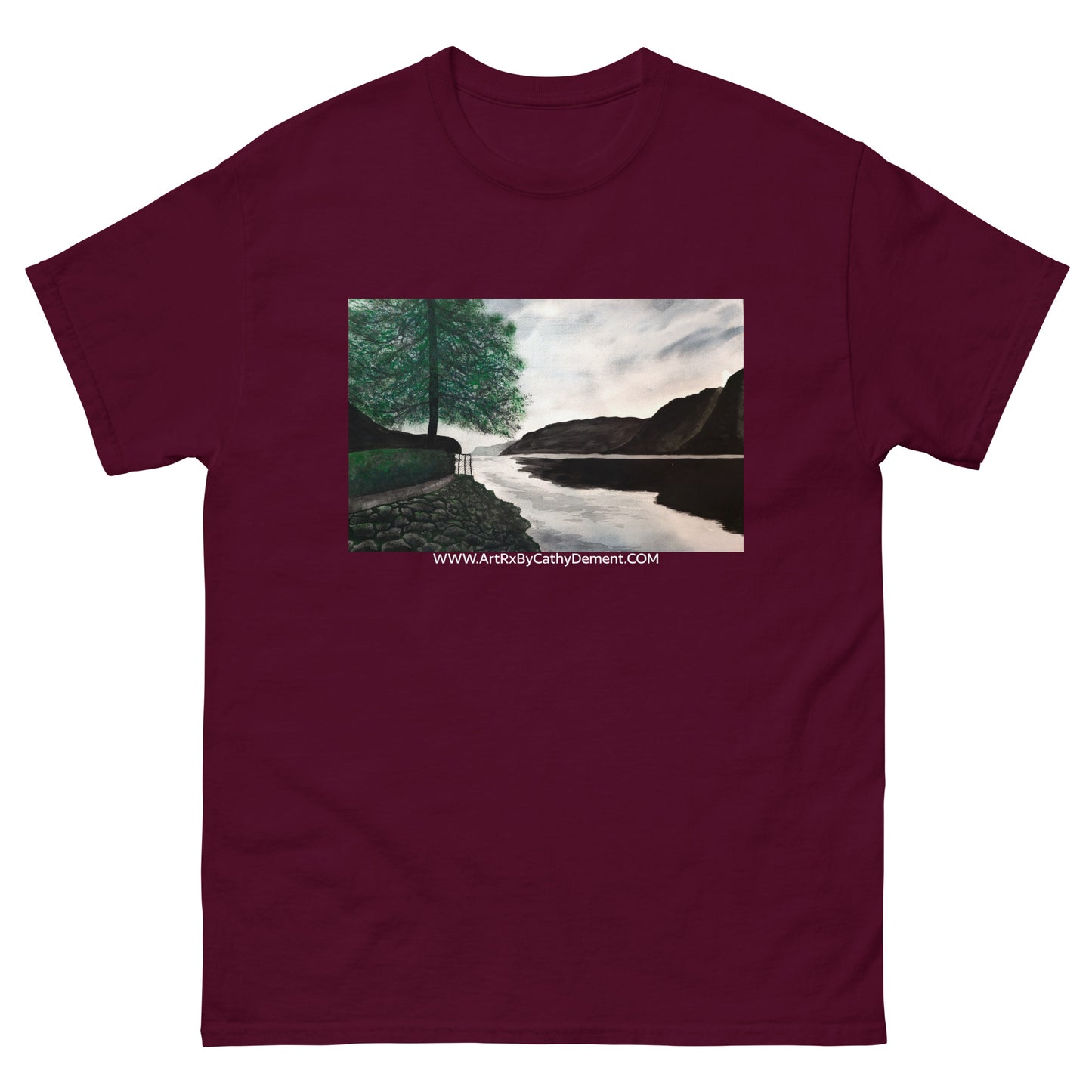 Norwegian Dream: Captivating Fjord Landscape Artwork Design Men's Classic Tee