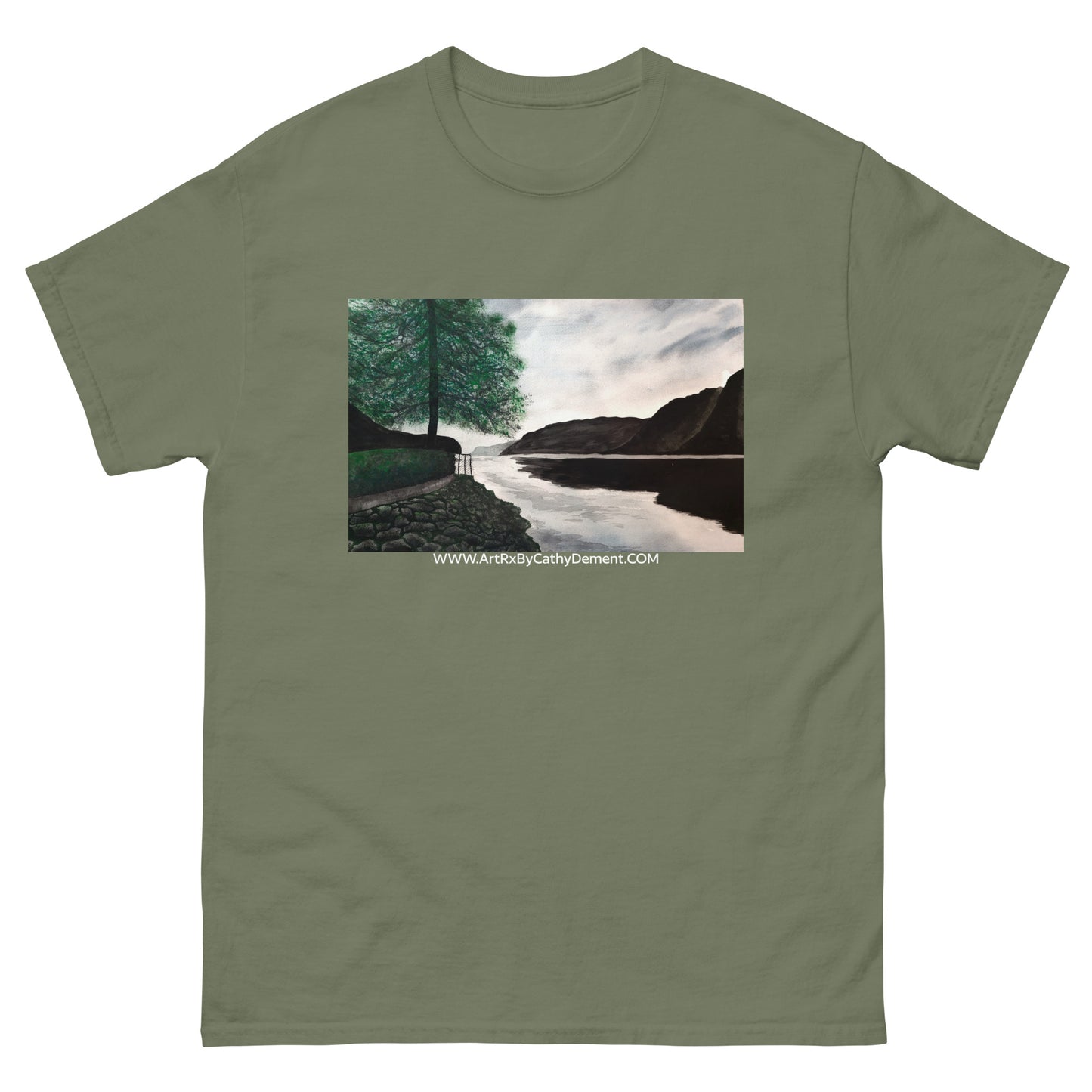 Norwegian Dream: Captivating Fjord Landscape Artwork Design Men's Classic Tee
