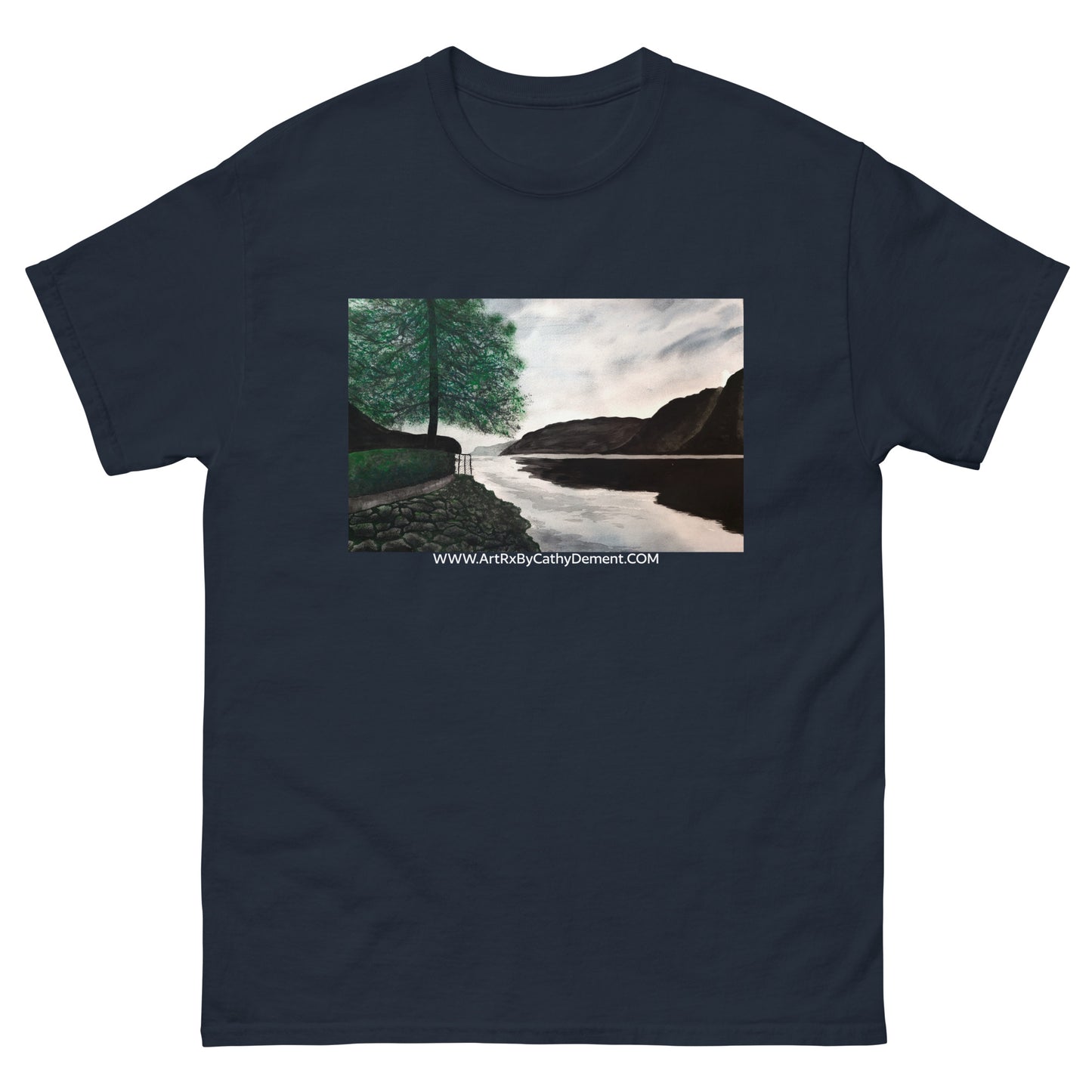 Norwegian Dream: Captivating Fjord Landscape Artwork Design Men's Classic Tee