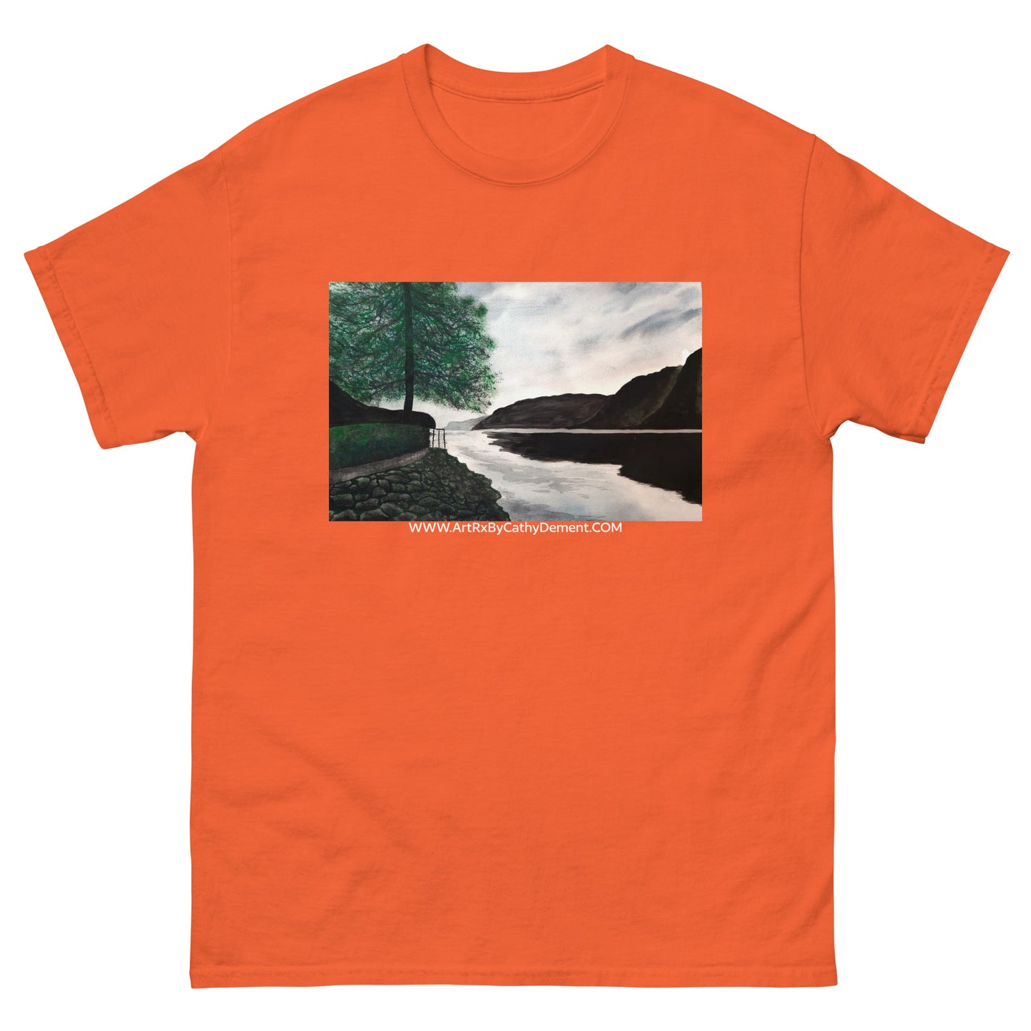 Norwegian Dream: Captivating Fjord Landscape Artwork Design Men's Classic Tee