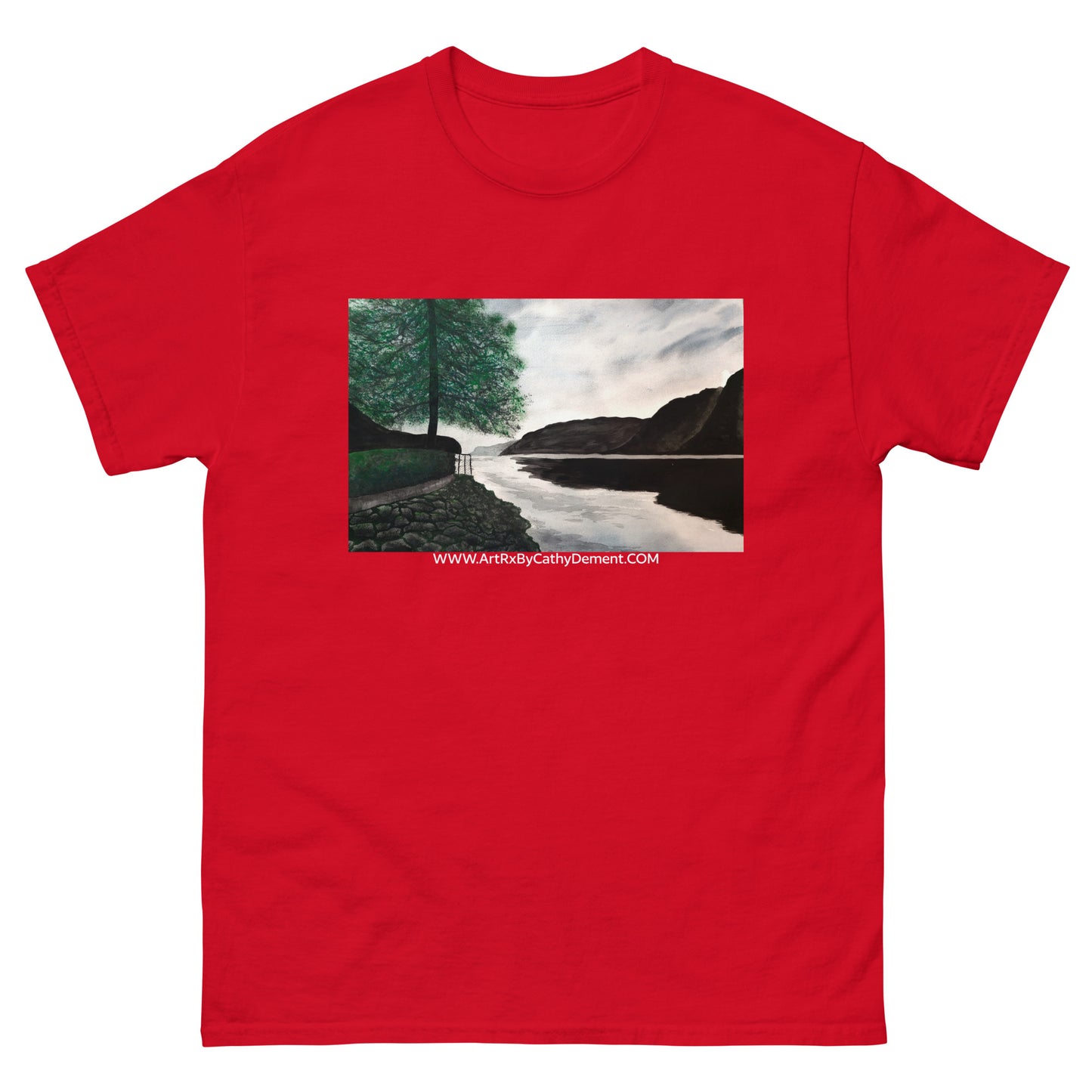 Norwegian Dream: Captivating Fjord Landscape Artwork Design Men's Classic Tee