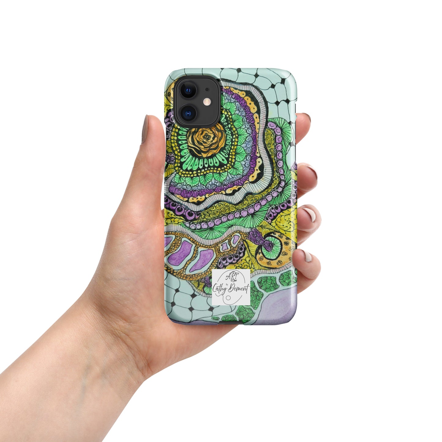 Snap Phone Case for iPhone® - Zen Floral Bliss - Colorful Zentangle Artwork Design