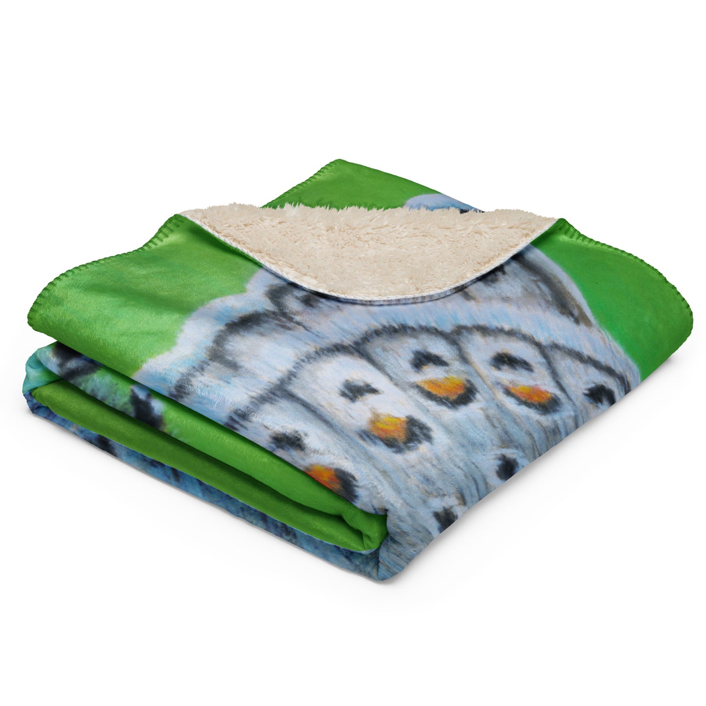Sherpa Throw Blanket - Gossamer Blue, Karner Blue Butterfly Artwork