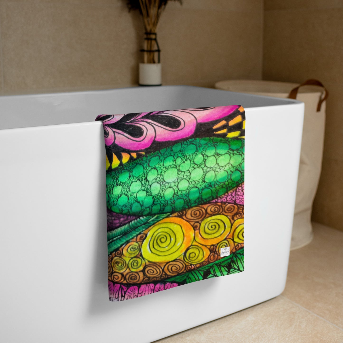 Beach Towel - Zen Bloom - Colorful Abstract Artwork Design