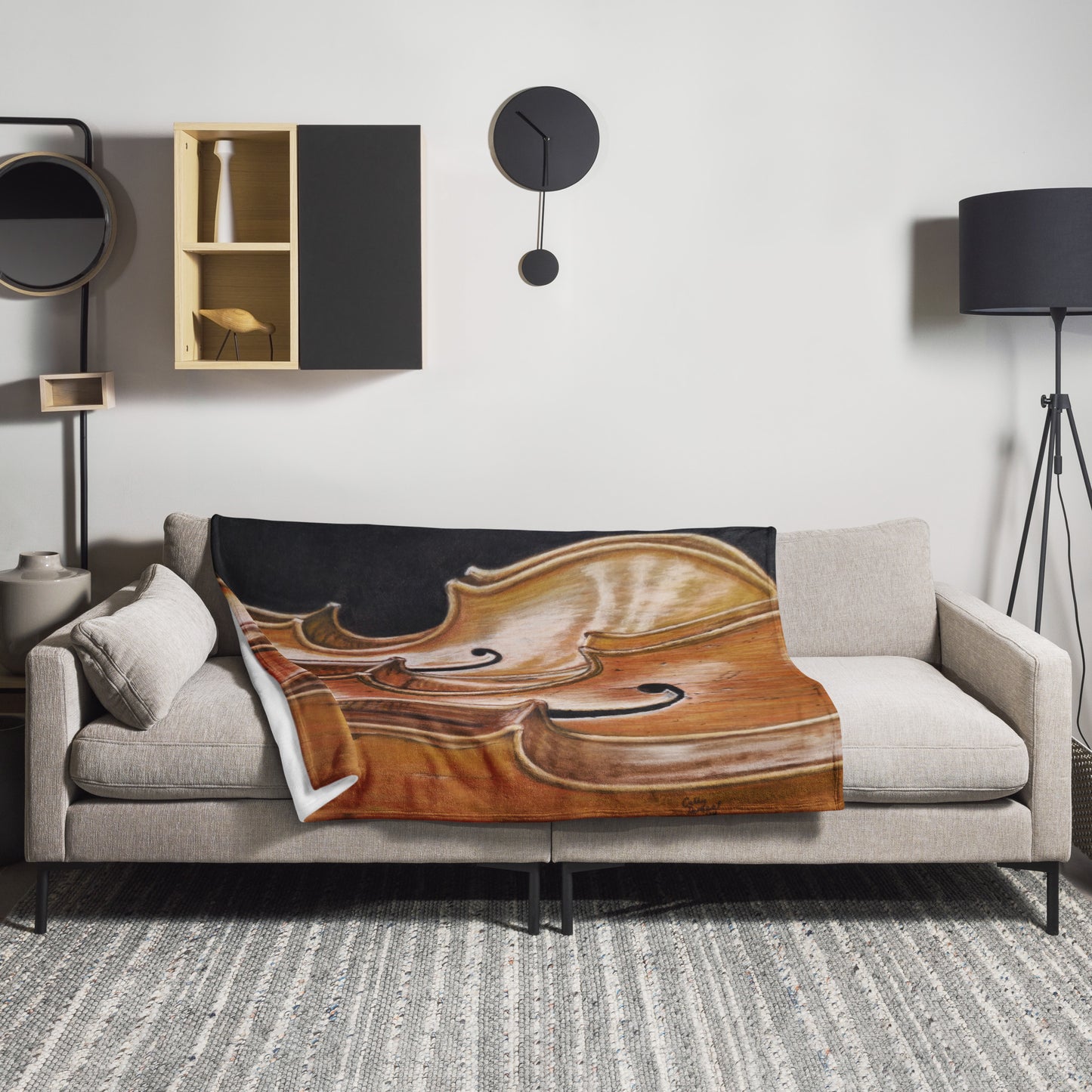 Throw Blanket - Harmonious Melodies: Cello Trio Musical Instrument Design