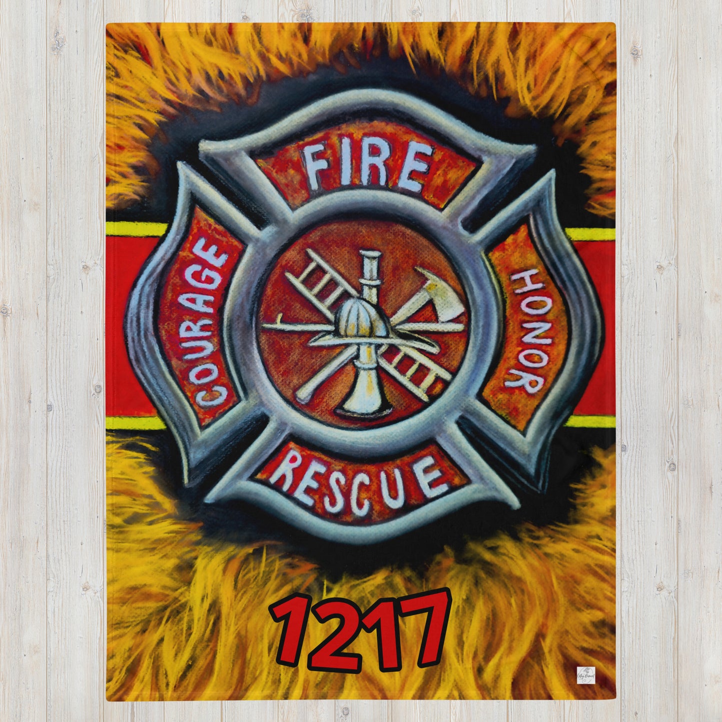 Throw Blanket - Firefighter Maltese Cross - Customizable with Name or Call Number, Gift For Fireman
