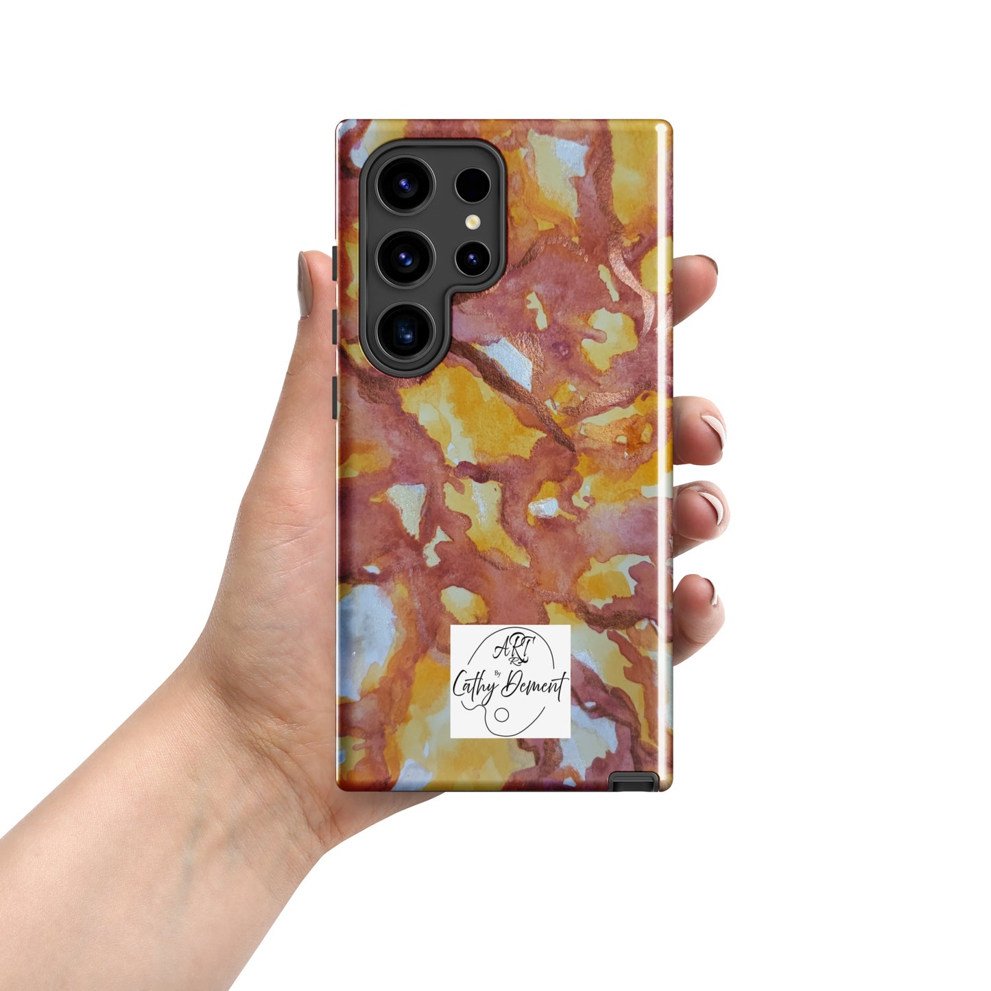 Sunset Veil: A Dance of Red and White Artwork Snap Case for Samsung® Phones