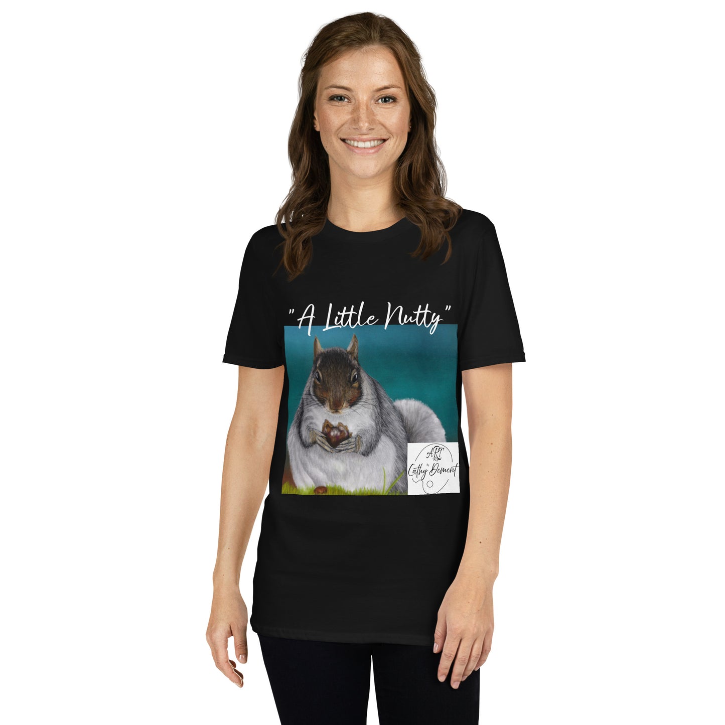 A Little Nutty: Cute Squirrel With Nut Design Short-Sleeve Unisex T-Shirt