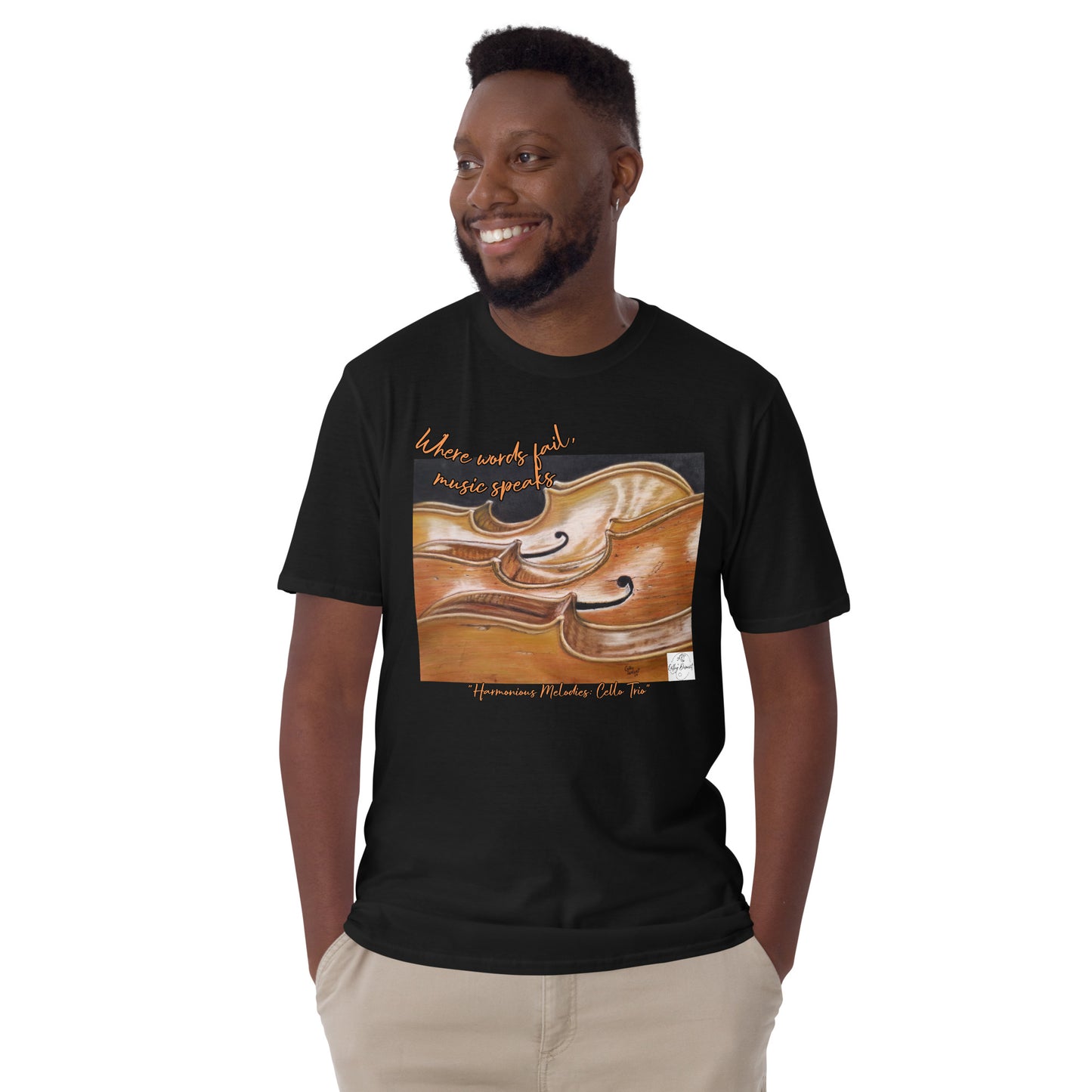 Harmonious Melodies: Cello Trio When Words Fail, Music Speaks Artwork Short-Sleeve Unisex T-Shirt