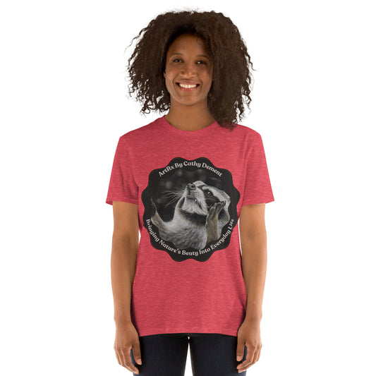 Short-Sleeve T-Shirt - Catching Snowflakes - Cute Raccoon Artwork Tee