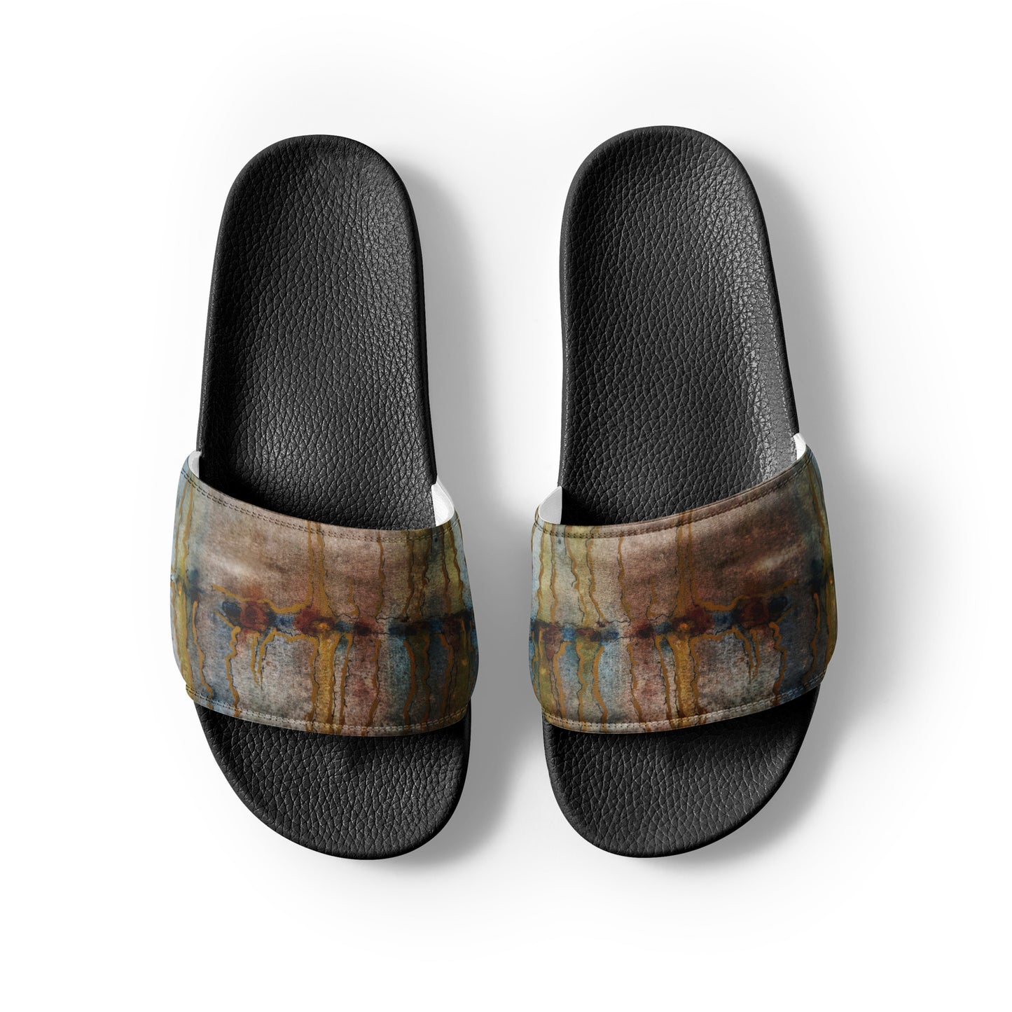 Women's Slides - Twilight Reflections - Colorful Abstract Artwork Design Sandals, Wearable Art Shoes