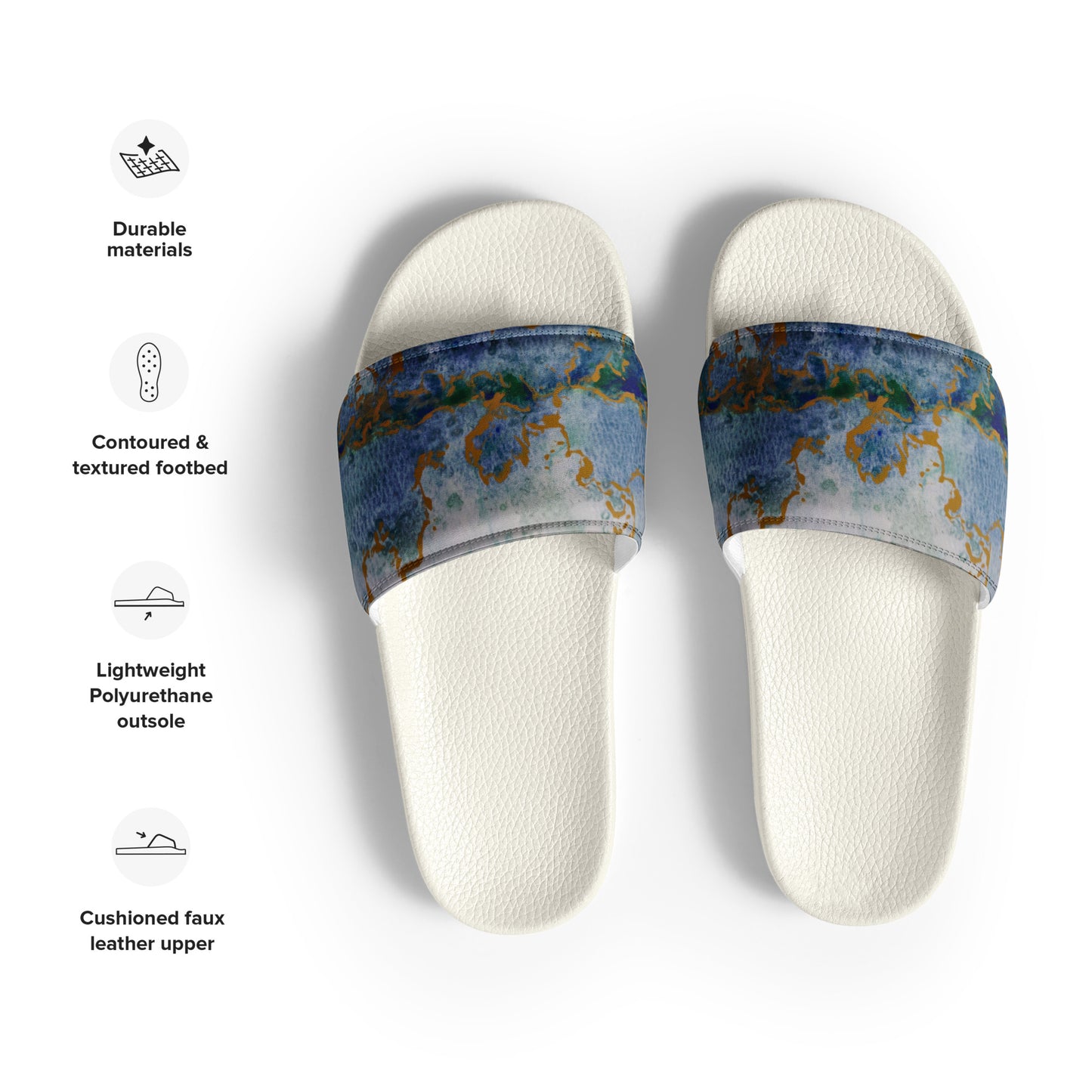 Women's Slides - Celestial Dreamscape - Colorful Abstract Artwork Design Sandals, Wearable Art Shoes