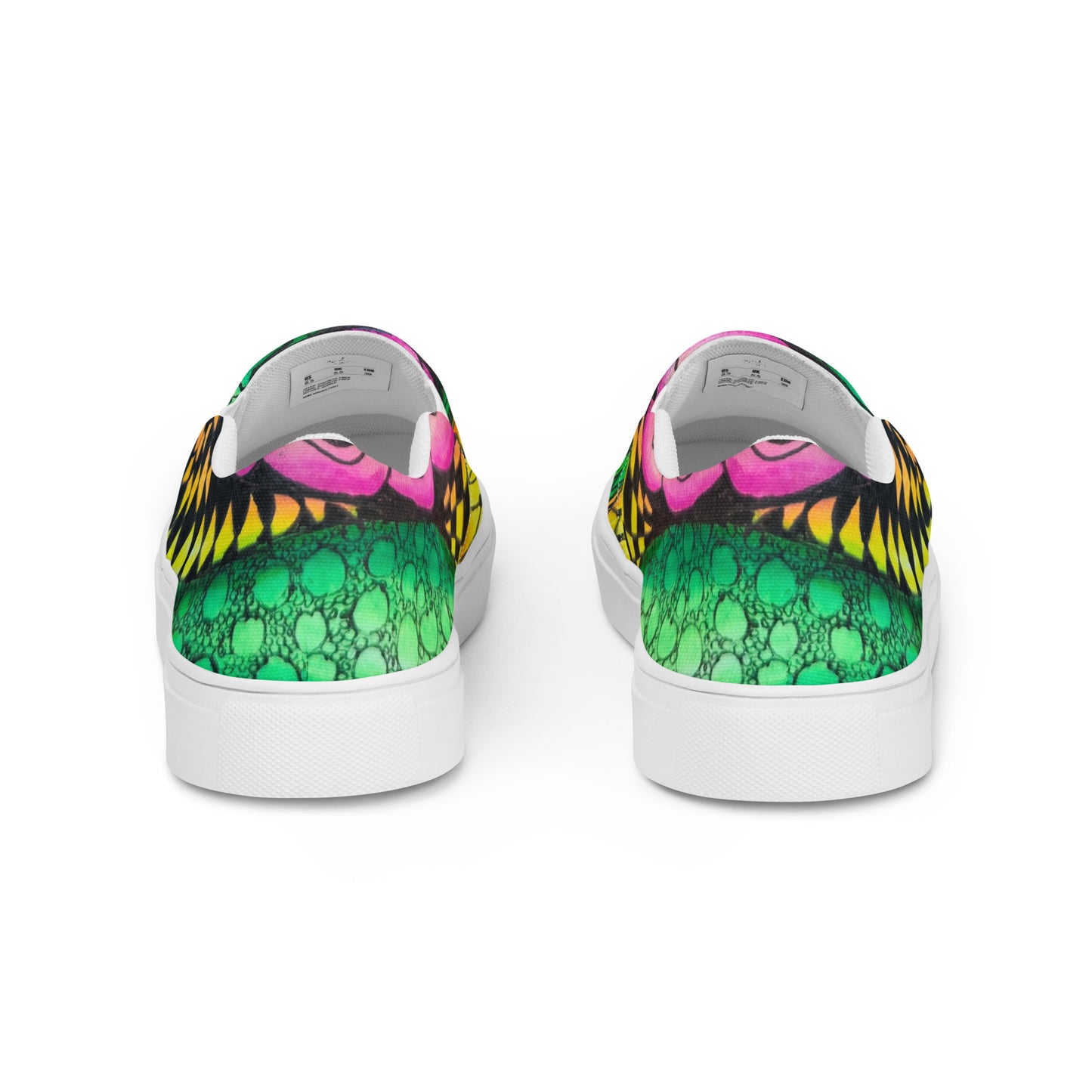 Women’s Slip-on Canvas Shoes - Zen Bloom - Colorful Zentangle Artwork Design
