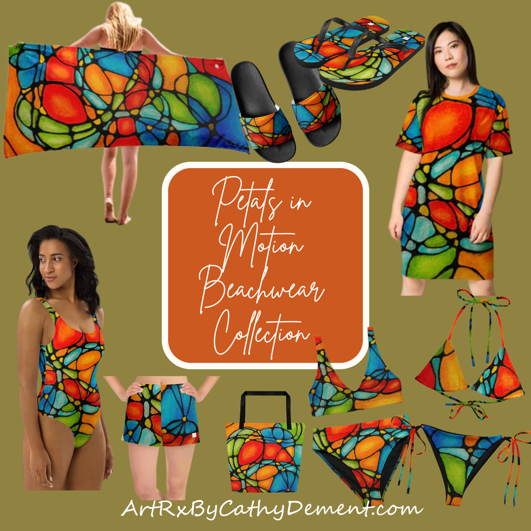 Petals in Motion Beachwear Collection – Vibrant Abstract Floral