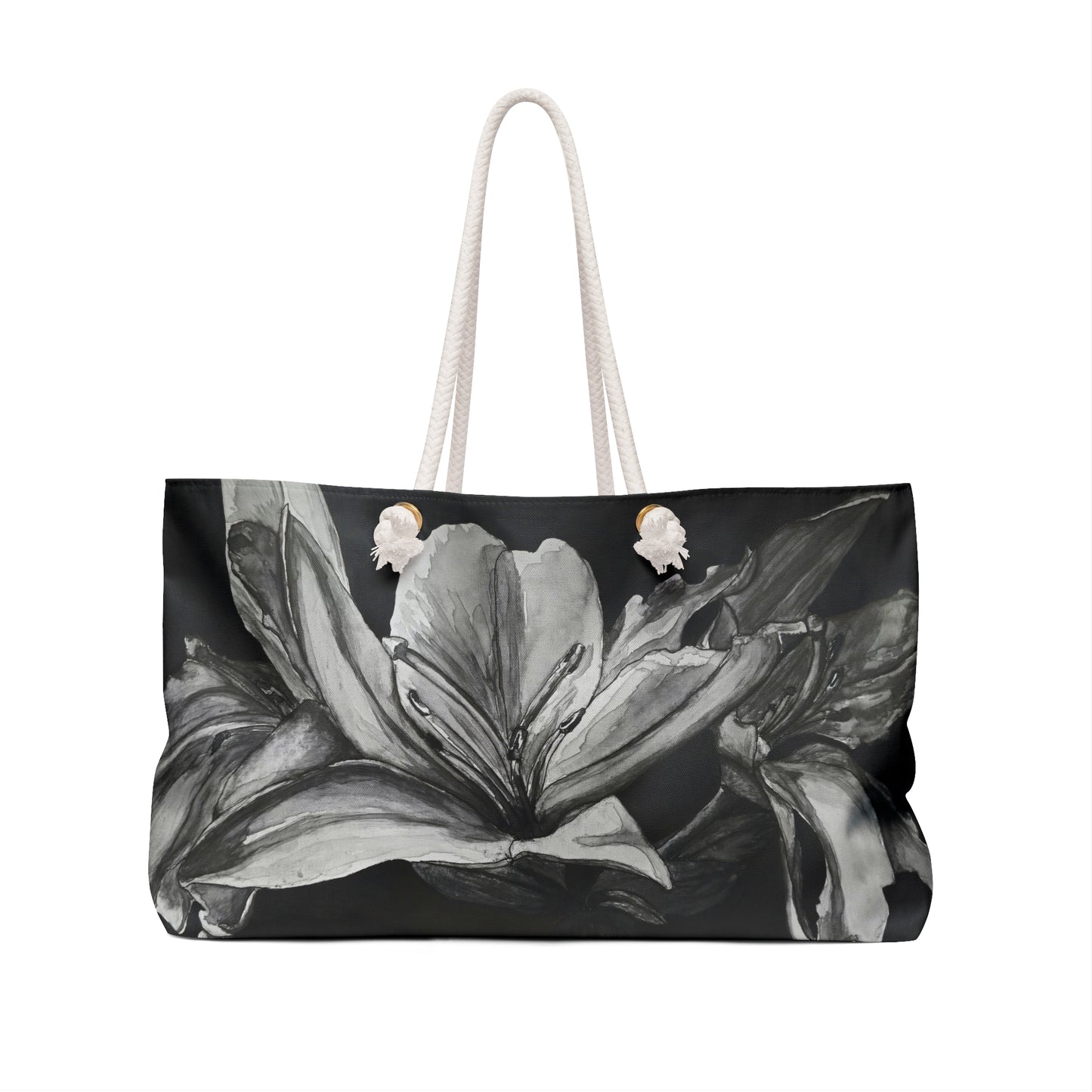 Floral Elegance: Lily Artwork Design Weekender Bag Tote