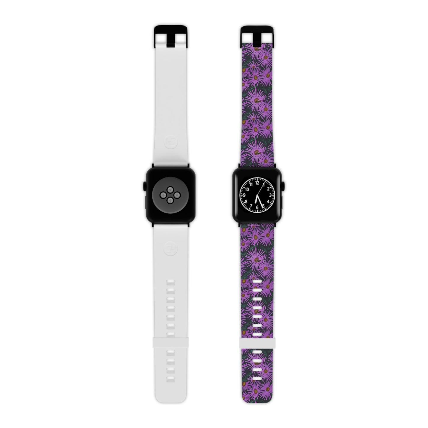 Watch Band for Apple Watch - Purple Flowers and Bee - Colorful Floral Artwork  Design