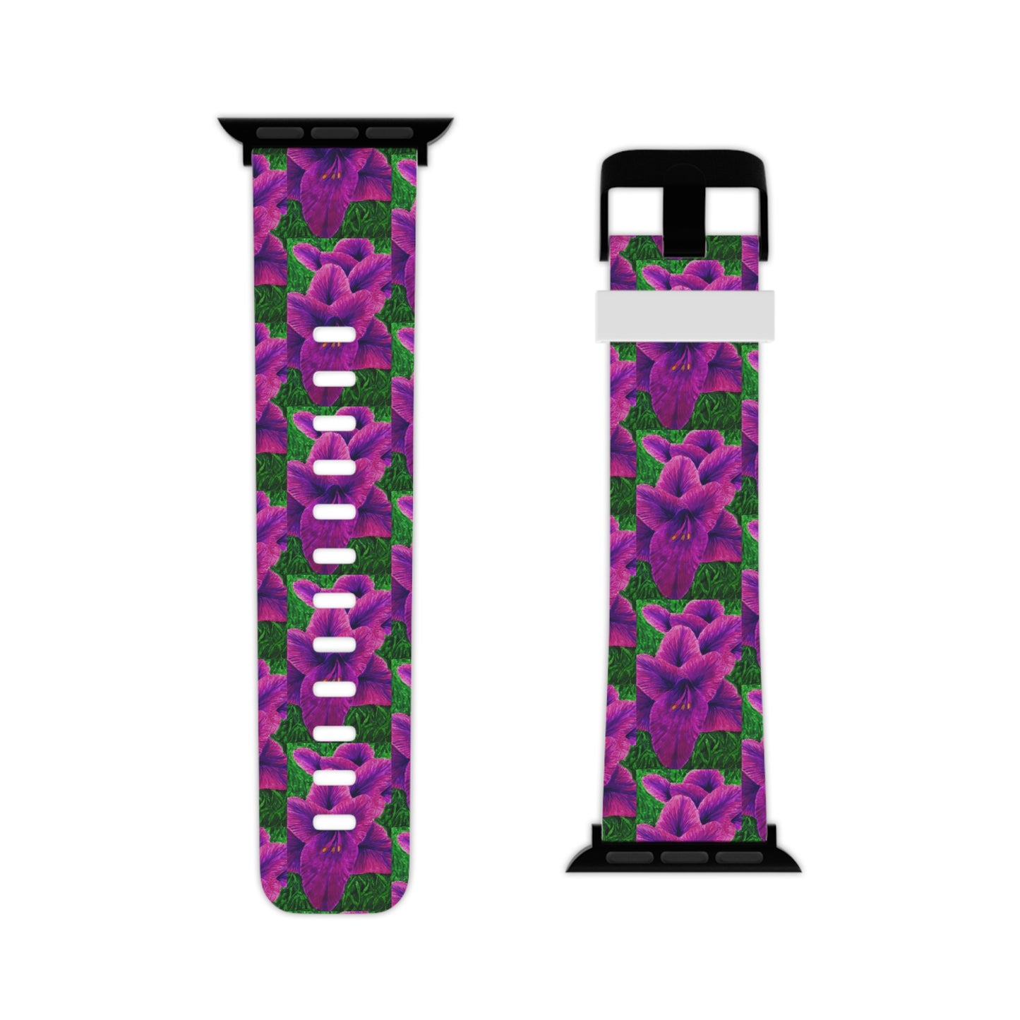 Watch Band for Apple Watch - Royal Reverie: Purple Gladiola, Floral Artwork Design