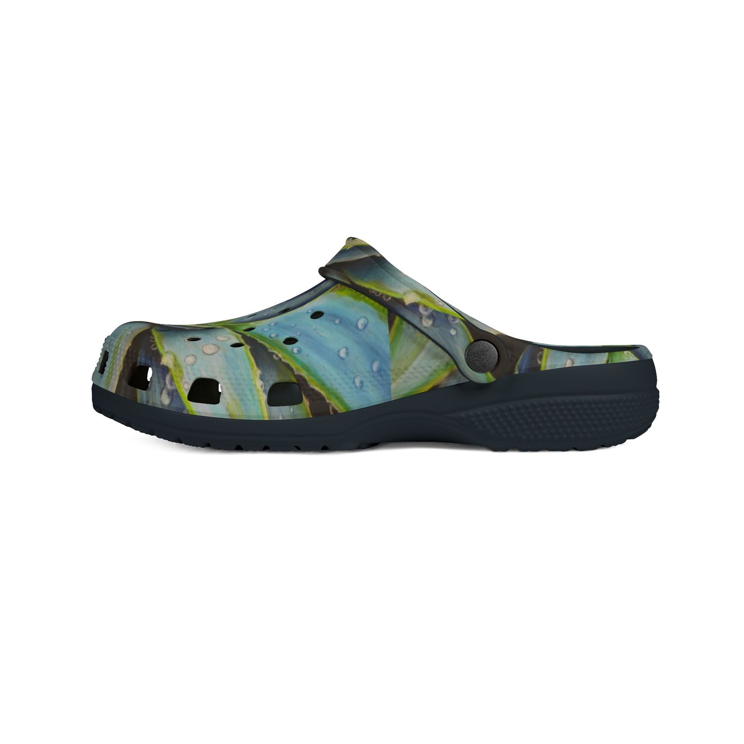 EVA Foam Rubber Women's Slip-on Shoes - Desert Jewel, Blue Agave Plant with Dew Drops Artwork by Cathy Dement