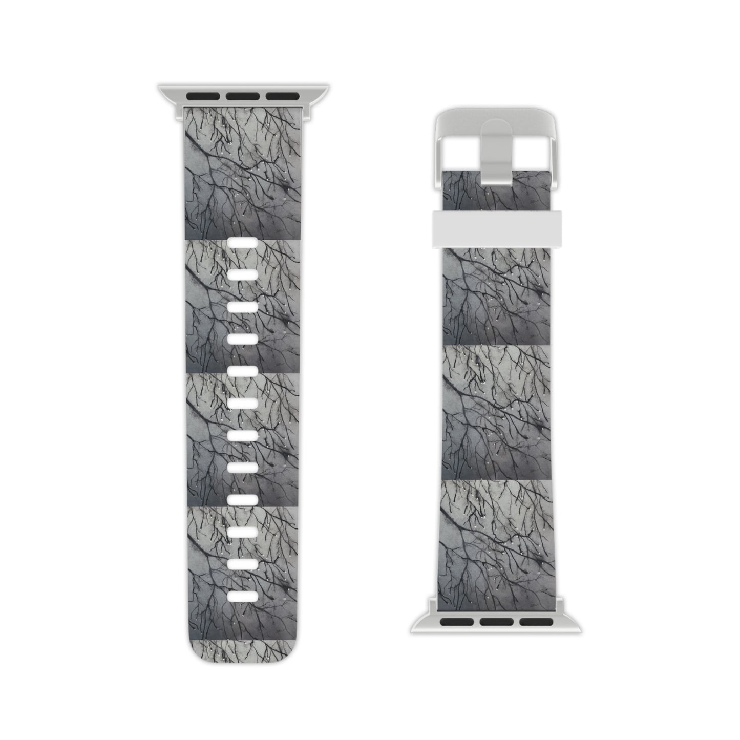 Tranquil Dawn Misty Morning - Serene Tree Branches with Dew Drops Design Watch Band for Apple Watch