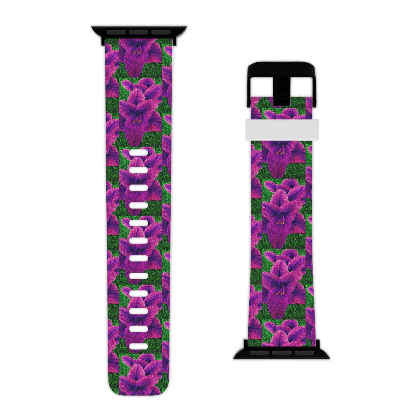 Watch Band for Apple Watch - Royal Reverie: Purple Gladiola, Floral Artwork Design