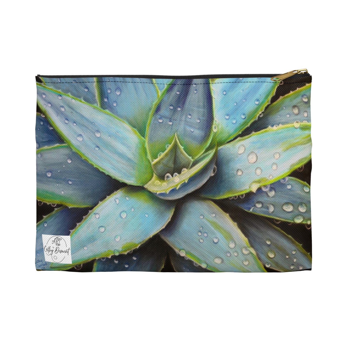 Accessory Pouch - Desert Jewel - Vibrant Agave Plant with Dew Drops