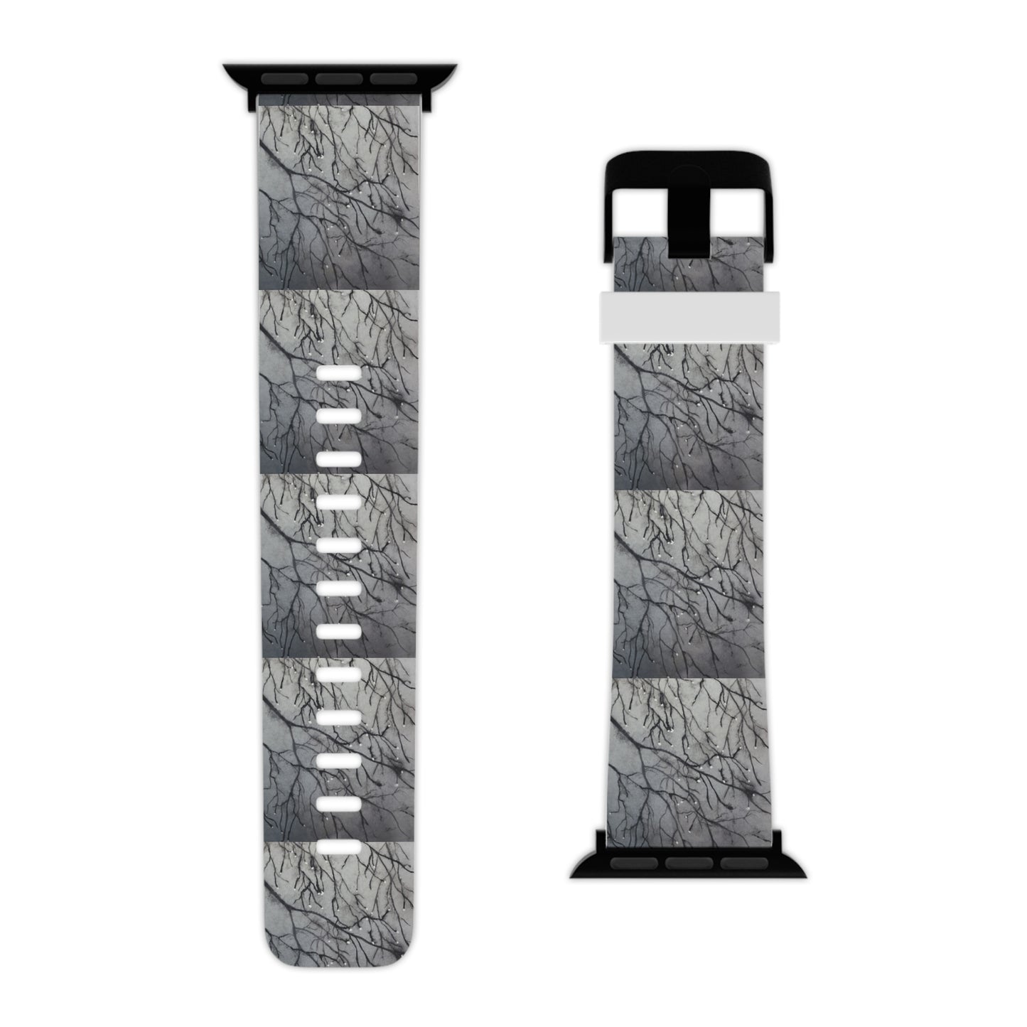 Tranquil Dawn Misty Morning - Serene Tree Branches with Dew Drops Design Watch Band for Apple Watch