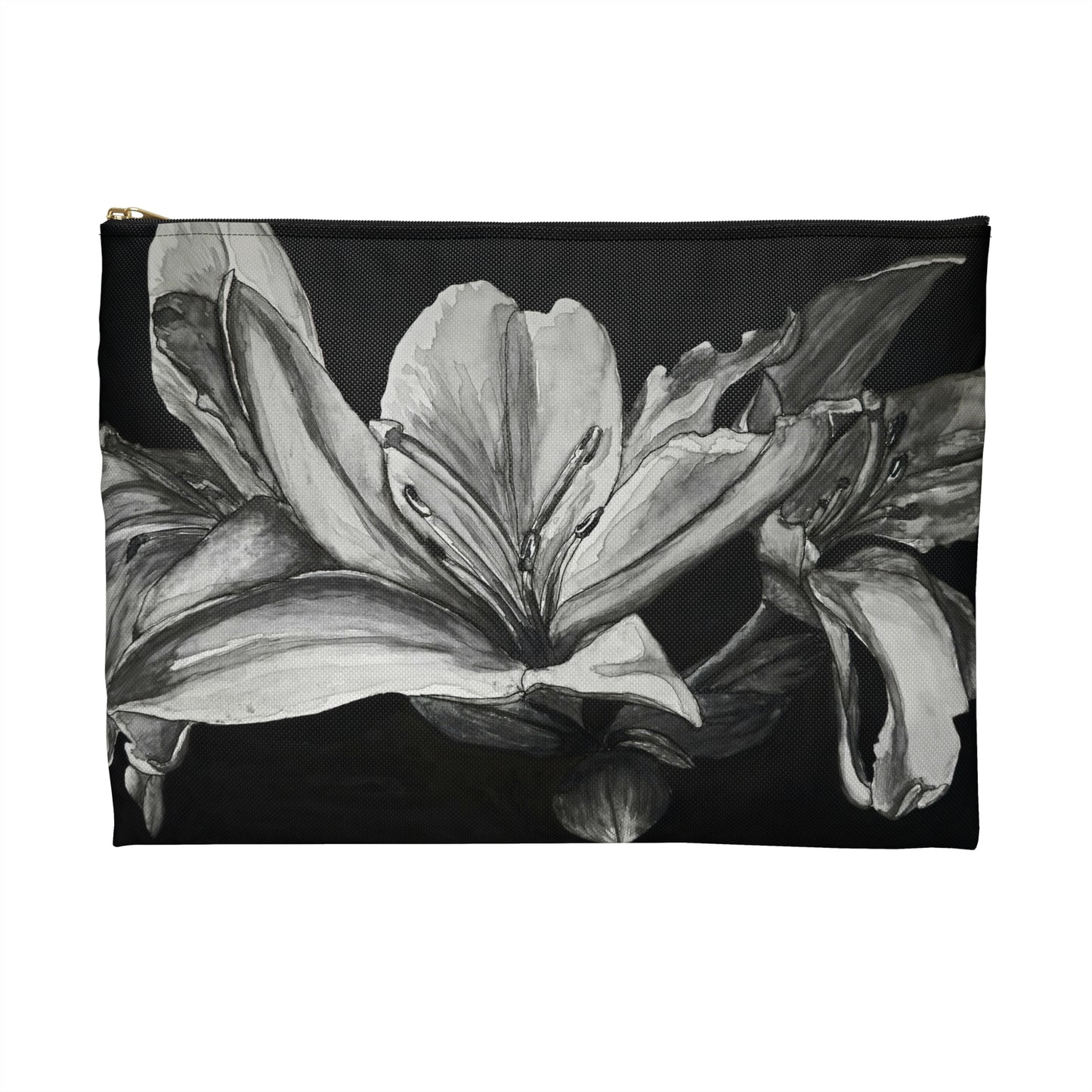 Floral Elegance: Lily Artwork Design Accessory Pouch