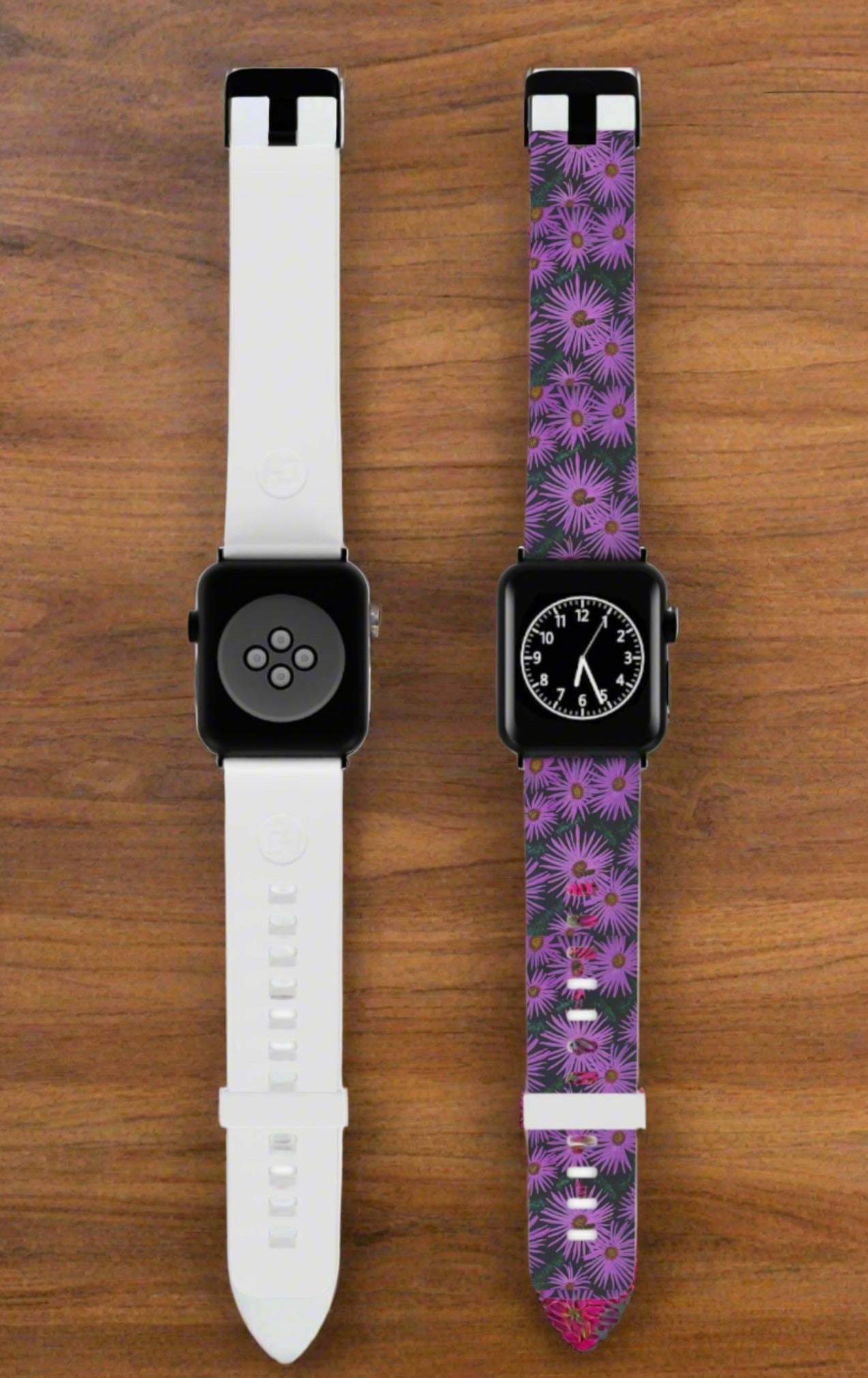 Purple Flowers and Bee Artwork Watch Band for Apple Watch