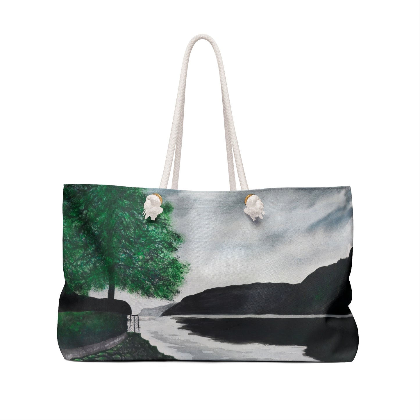 Norwegian Dream: Captivating Fjord Landscape Artwork Design Weekender Bag Tote