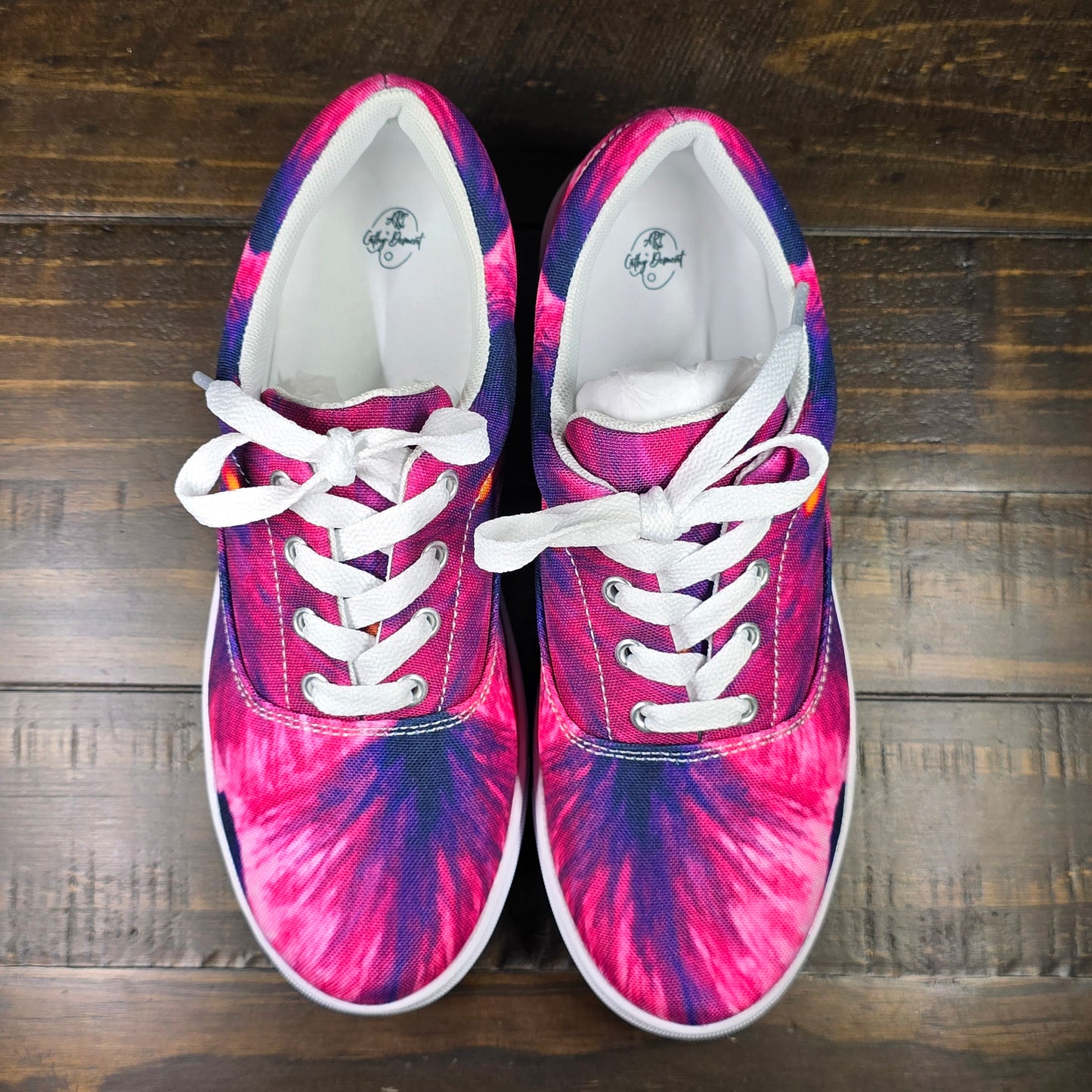 Women’s Lace-up Canvas Shoes - Royal Reverie: Purple Gladiola Artwork