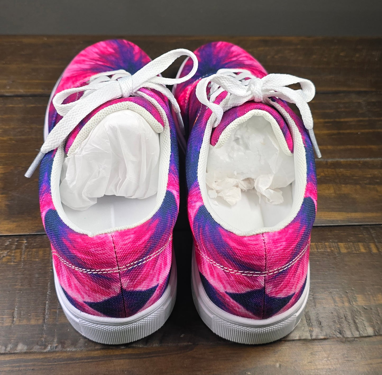 Women’s Lace-up Canvas Shoes - Royal Reverie: Purple Gladiola Artwork