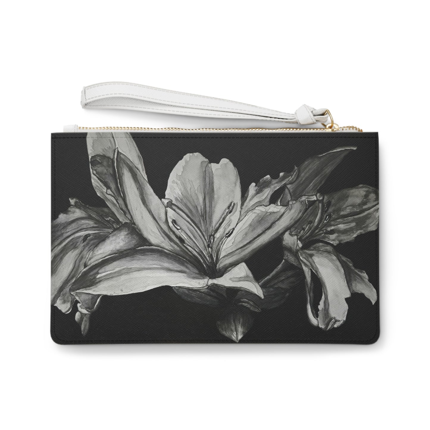 Floral Elegance: Lily Artwork Design Clutch Bag