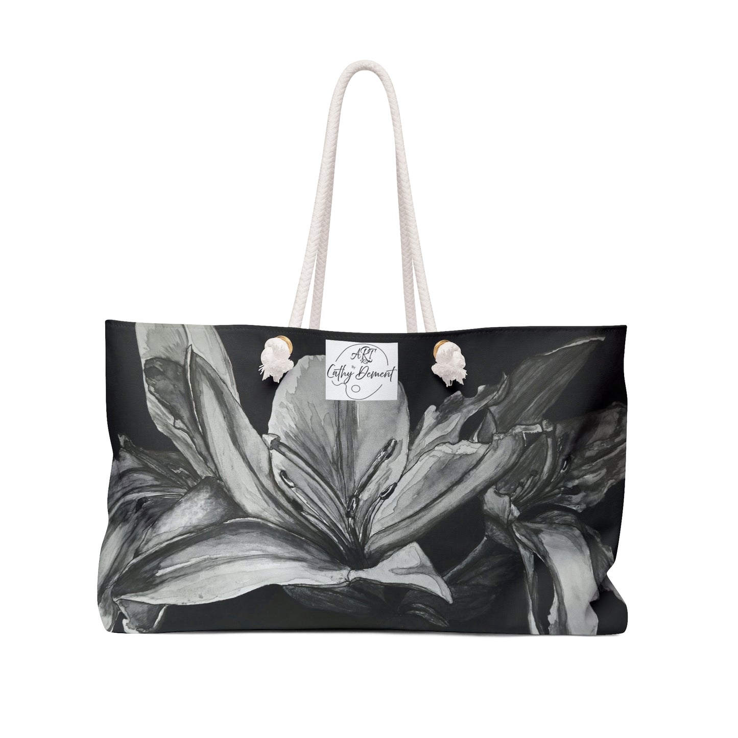 Floral Elegance: Lily Artwork Design Weekender Bag Tote