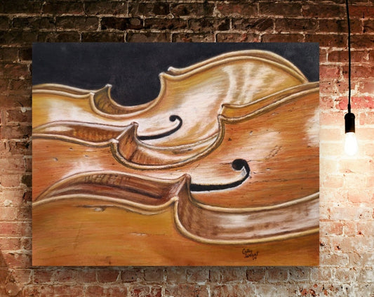 Harmonious Melodies: Cello Trio Metal Print | Musical Instrument Wall Art for Home & Office Décor